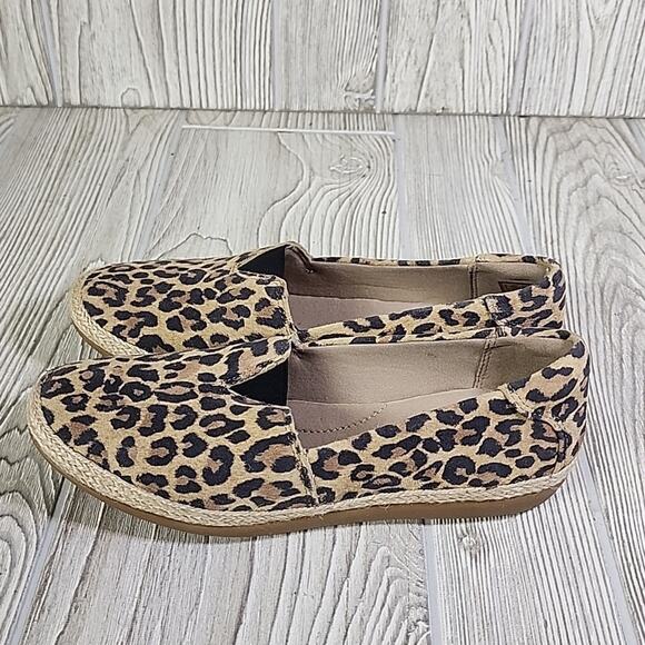 Clarks Danelly Sky Leopoard Print Espadrille Slip On Flats Womens Size 6 NEW - Picture 4 of 11